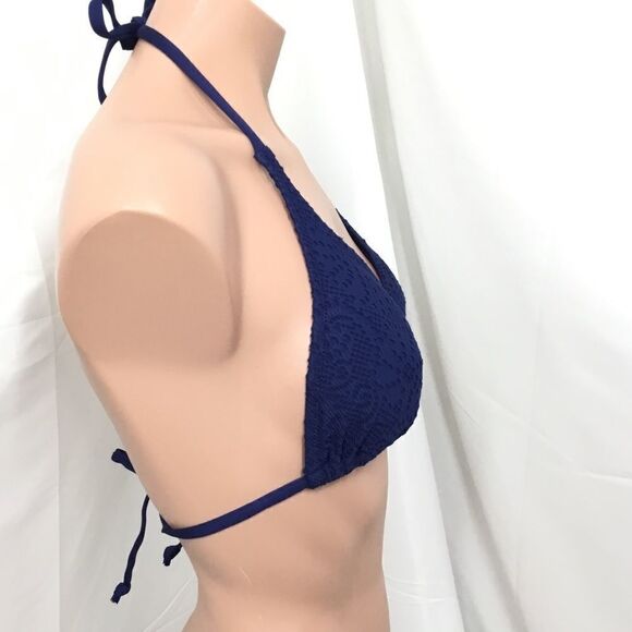 Marie Meili Triangle Bikini Top in Navy (D6) - Picture 4 of 7